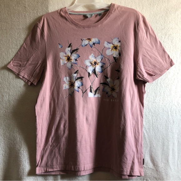 Other - Ted Baker pink flower graphic tee t-shirt graphic mens unisex